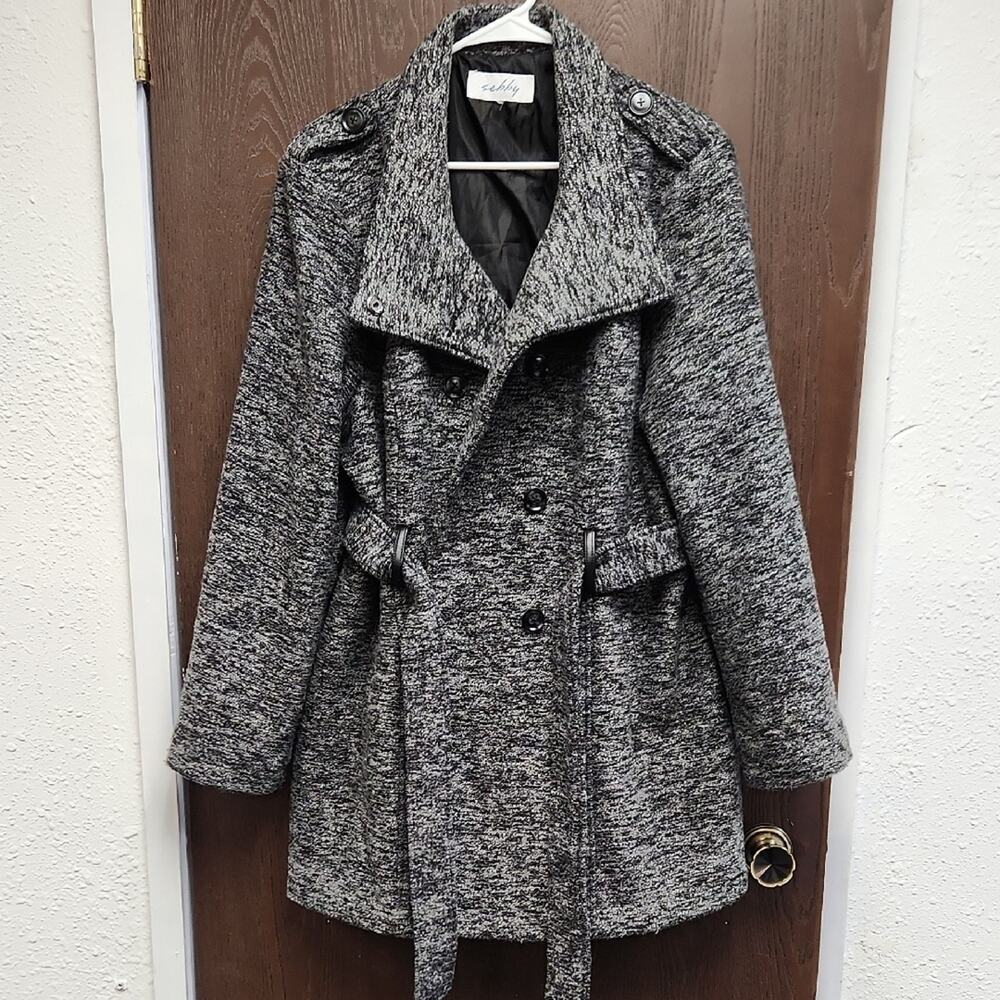 Sebby Black and Gray Women's Jacket
